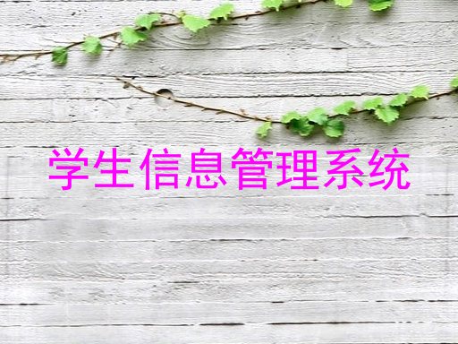 学生信息管理系统