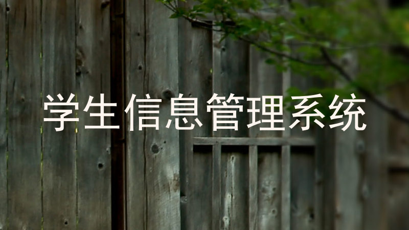 学生信息管理系统