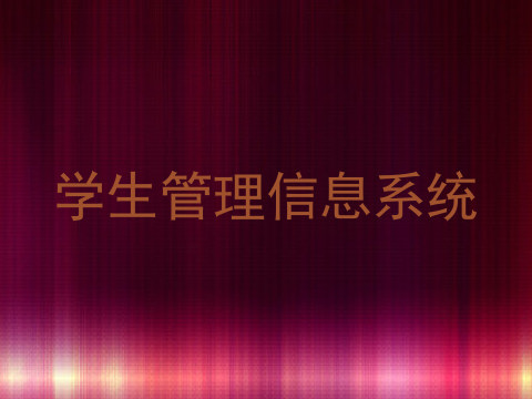 学生管理信息系统