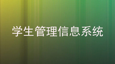 学生管理信息系统