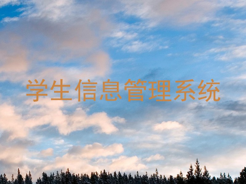 学生信息管理系统