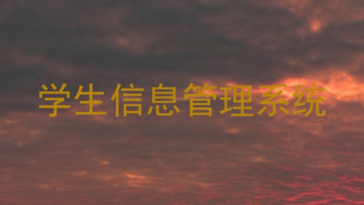 学生信息管理系统