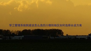 学工管理系统到底该怎么选四川德阳地区如何选择合适方案