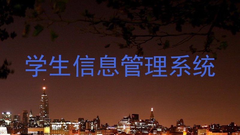 学生信息管理系统
