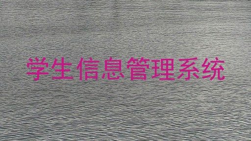 学生信息管理系统