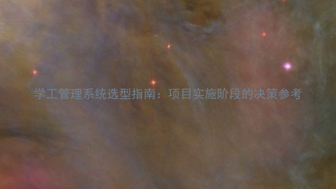 学工管理系统选型指南：项目实施阶段的决策参考