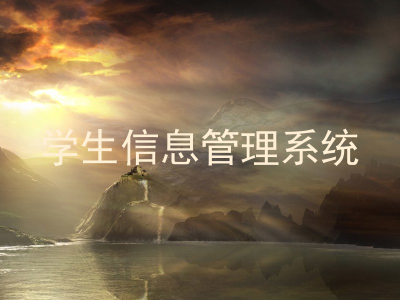 学生信息管理系统