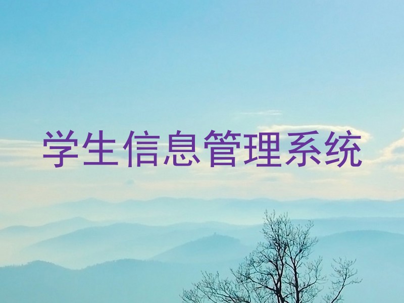 学生信息管理系统