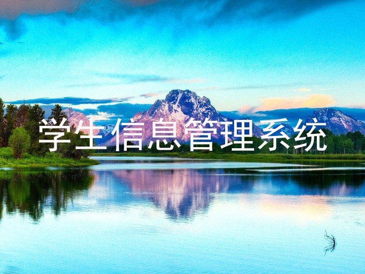 学生信息管理系统