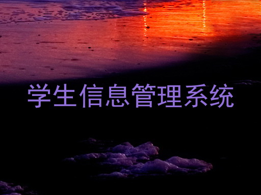 学生信息管理系统