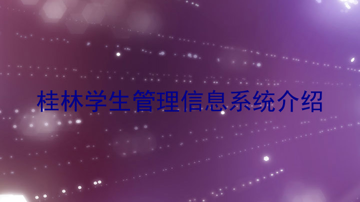 桂林学生管理信息系统介绍