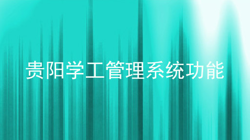 贵阳学工管理系统功能