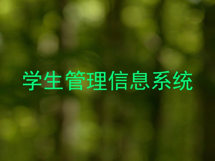学生管理信息系统