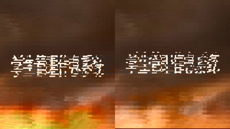 学生管理信息系统