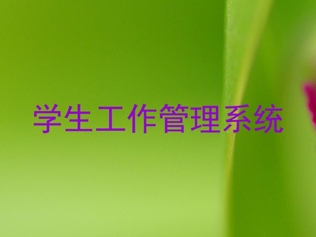 学生工作管理系统