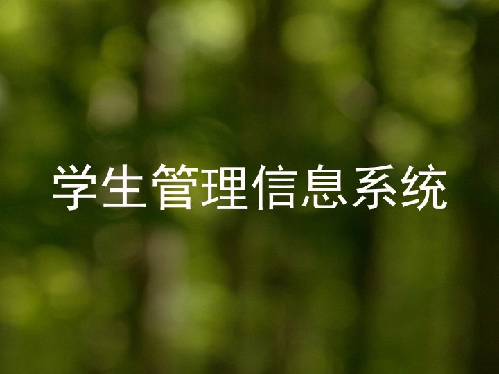 学生管理信息系统