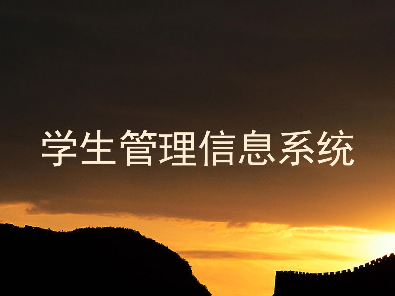 学生管理信息系统