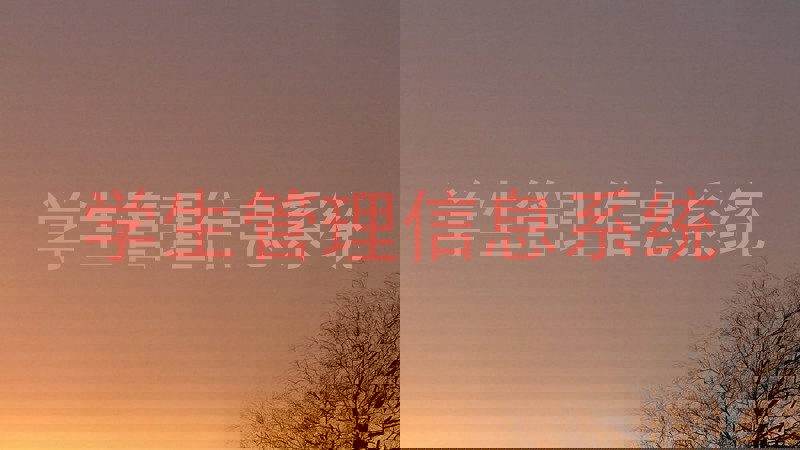学生管理信息系统