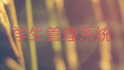 学生管理系统