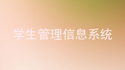 学生管理信息系统