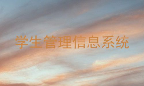 学生管理信息系统