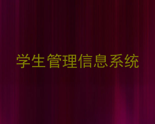 学生管理信息系统