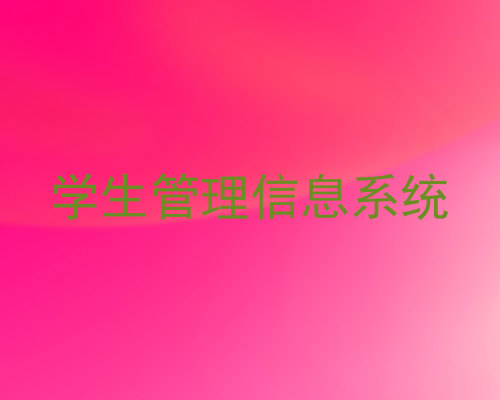 学生管理信息系统