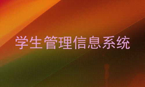 学生管理信息系统