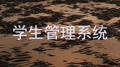 学生管理系统