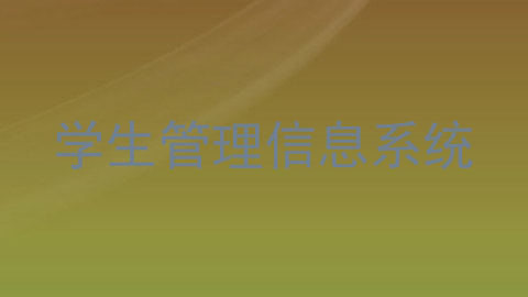 学生管理信息系统