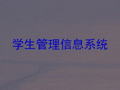 学生管理信息系统