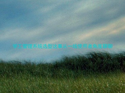学工管理系统选型这事从一线使用者角度聊聊