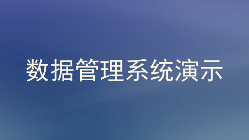 数据管理系统演示