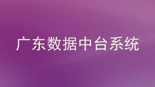 广东数据中台系统