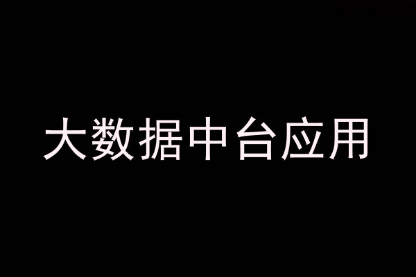 大数据中台应用