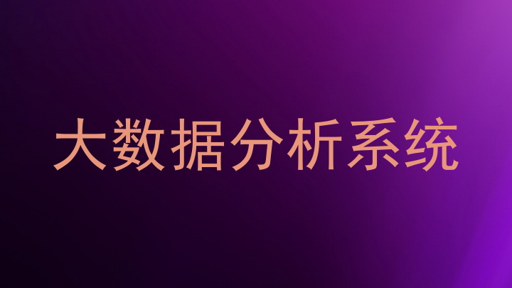 大数据分析系统