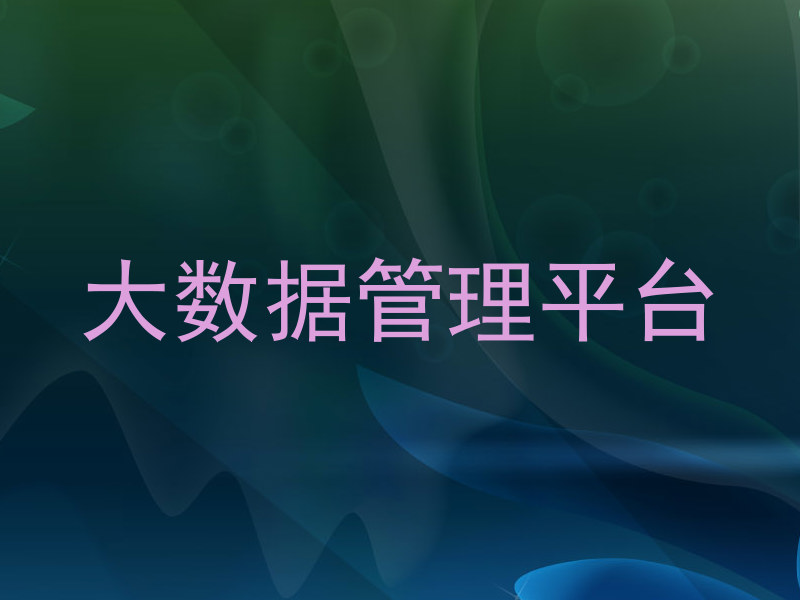 大数据管理平台
