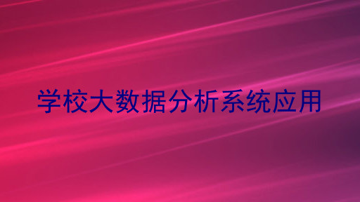 学校大数据分析系统应用