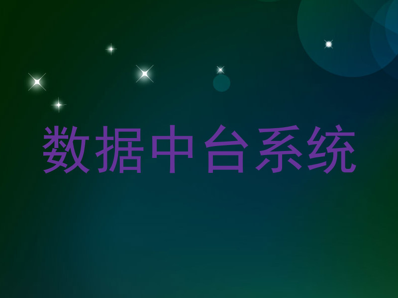 数据中台系统
