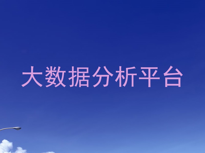 大数据分析平台