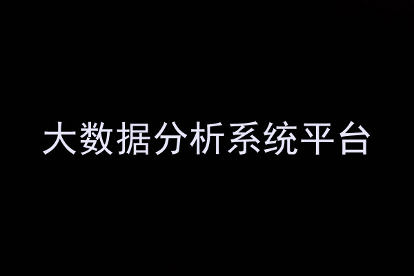 大数据分析系统平台