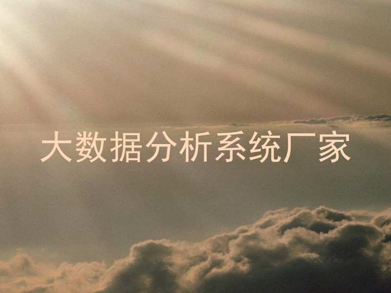 大数据分析系统厂家