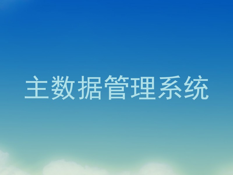 主数据管理系统