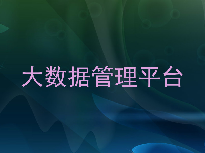 大数据管理平台