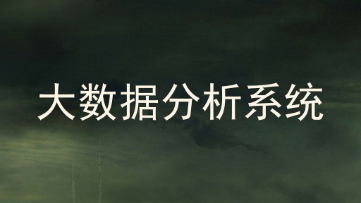 大数据分析系统