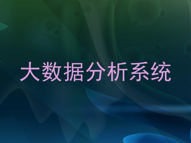 大数据分析系统