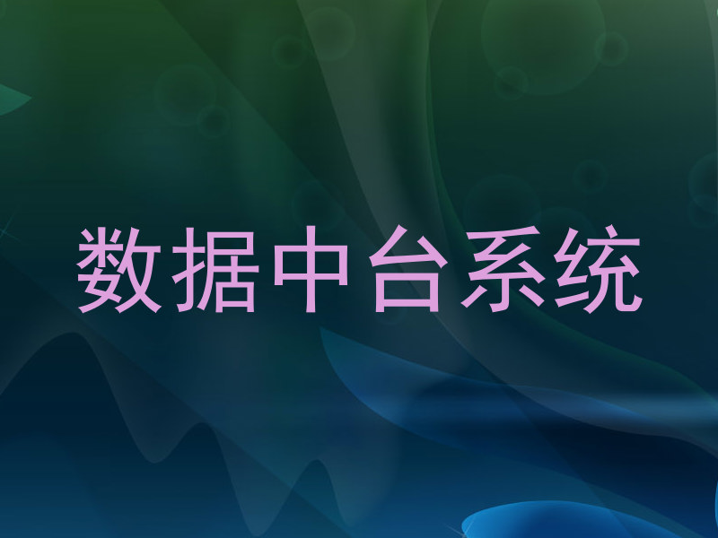 数据中台系统