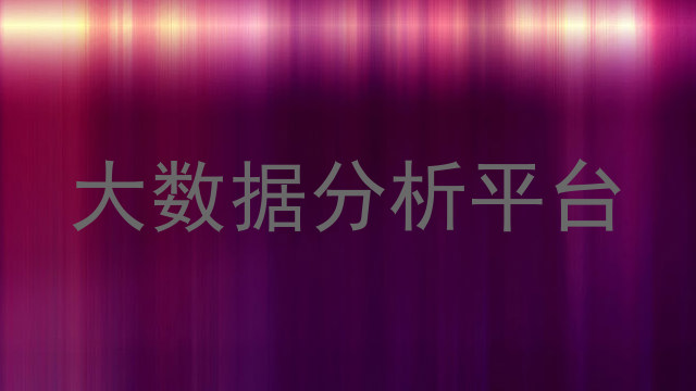 大数据分析平台