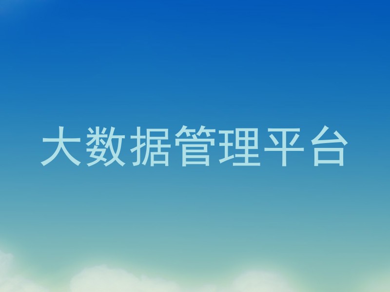 大数据管理平台