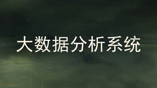 大数据分析系统